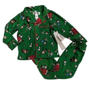 Peanuts Boys' Christmas Snoopy Charlie Sleepwear Pajama Set 4T Monogram London